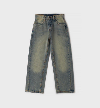 Jeans Ragazzo Ultra Wide Fit in Cotone – Denim Effetto Vintage