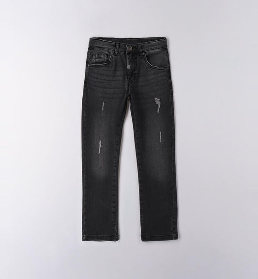 Jeans ragazzo Sarabanda neri con strappi e vestibilità comoda per ragazzi alla moda