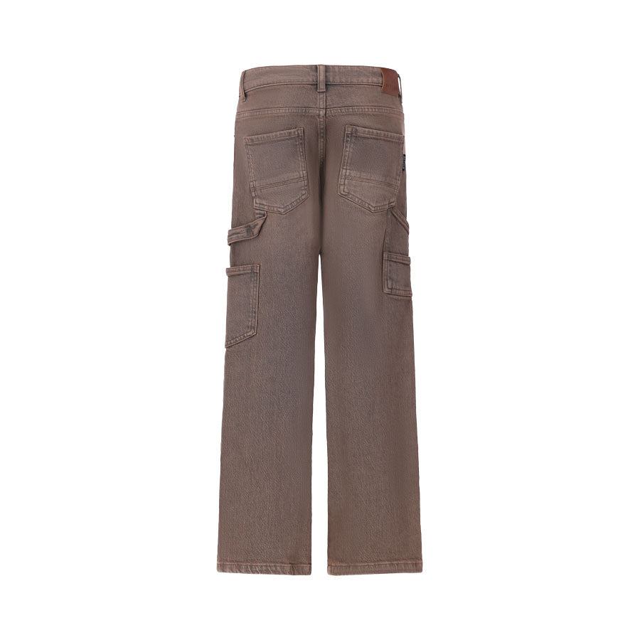 Jeans Ragazzo Retour Oversized Ruggine in Denim Stretch con Vita Regolabile vista posteriore