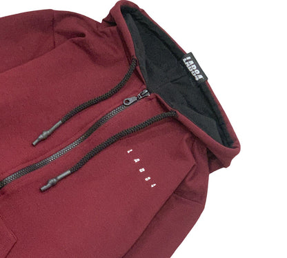 Felpa ragazzo con zip Lab84 in colore bordeaux con tasche e cappuccio regolabile