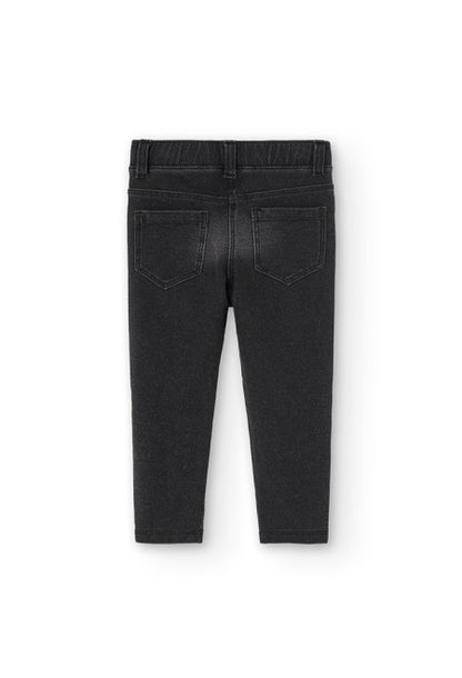 Leggings neri elasticizzati per bambine Boboli con tasche posteriori e vita comoda