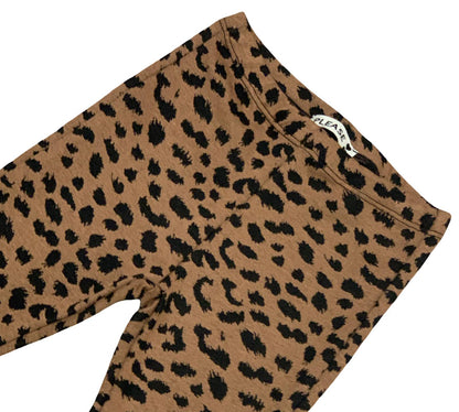 Leggings zampa bambina maculati in fibra morbida con motivo leopardato per un look alla moda