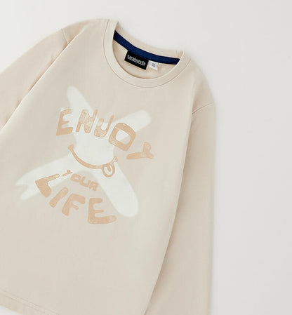 Maglietta girocollo per bambino Beige