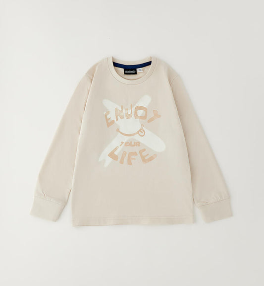 Maglietta girocollo per bambino Beige