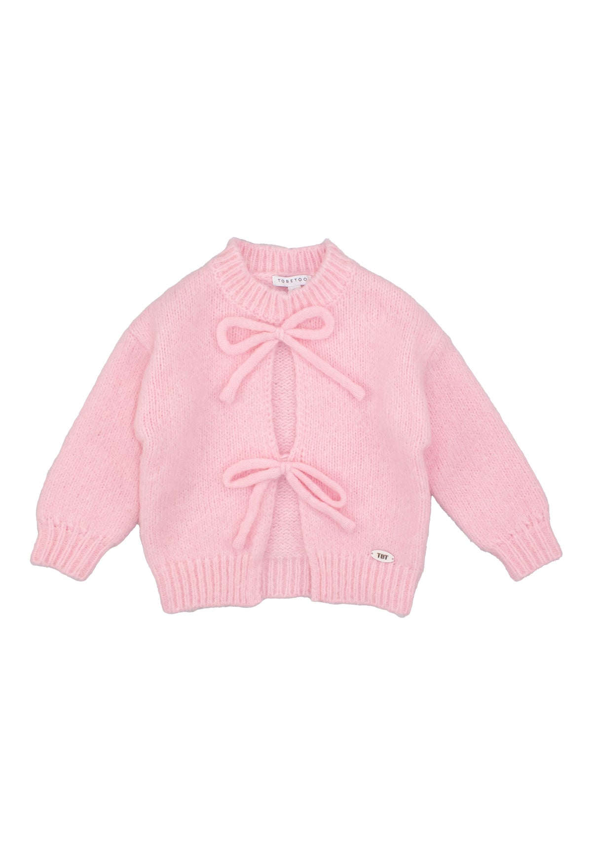Cardigan Bambina TOBETOO Rosa Aperto con Chiusura a Fiocco – Maglia Elegante