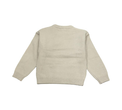 Maglione beige per bambina con dettagli a stella, stile alla moda e confortevole per ogni occasione