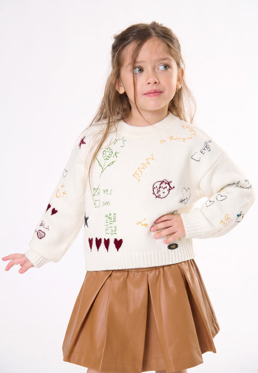 Maglia Bambina TOBETOO con Ricami Elaborati – Modello Elegante e Ricercato