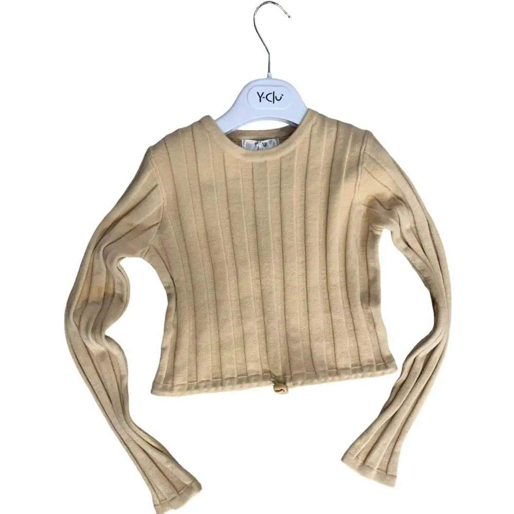 Maglia beige cropped per bambina da 8anni a 16anni Y-Clu YFJF24M229 - OOPS by BabyBimbo 0-16