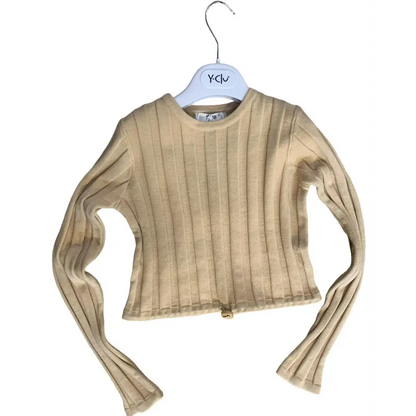 Maglia beige cropped per bambina da 8anni a 16anni Y-Clu YFJF24M229 - OOPS by BabyBimbo 0-16