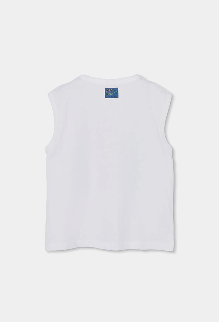 Maglietta a maniche corte in cotone bianco – BOBOLI - OOPS by BabyBimbo 0-16