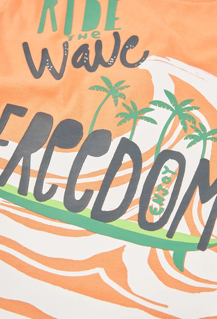 Maglietta arancione con stampa per bambino – BOBOLI - OOPS by BabyBimbo 0-16