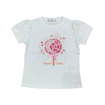 MAGLIETTA BIANCA LOLLIPOP Y-CLU 406TYFBS25 - OOPS by BabyBimbo 0-16