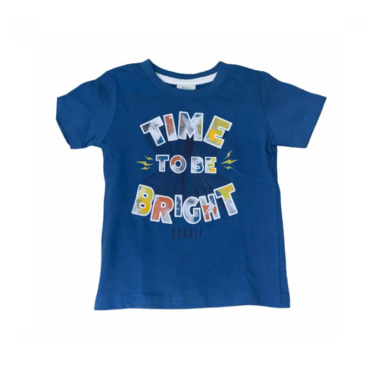MAGLIETTA BLU MANICA CORTA BAMBINO Boboli con stampa colorata Time to Be Bright