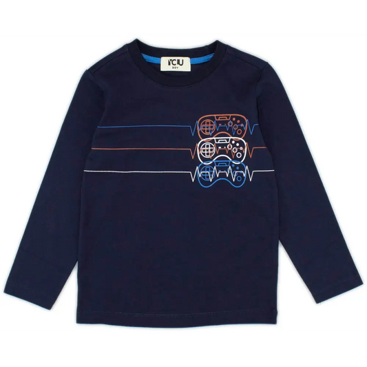 Maglietta Blu per bambino da 3anni a 7anni Y-Clù BYB10415 - OOPS by BabyBimbo 0-16
