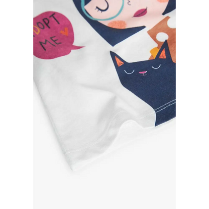 Maglietta di cotone Bianca per Bimba Boboli 299044Bia - OOPS by BabyBimbo 0-16