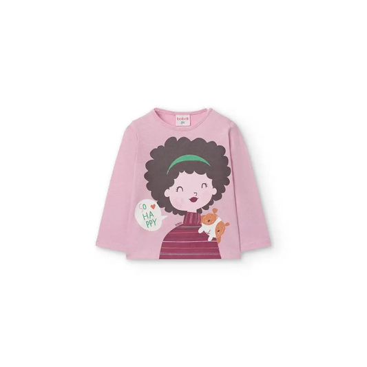 Maglietta di cotone in rosa per Bimba Boboli 299044pink - OOPS by BabyBimbo 0-16
