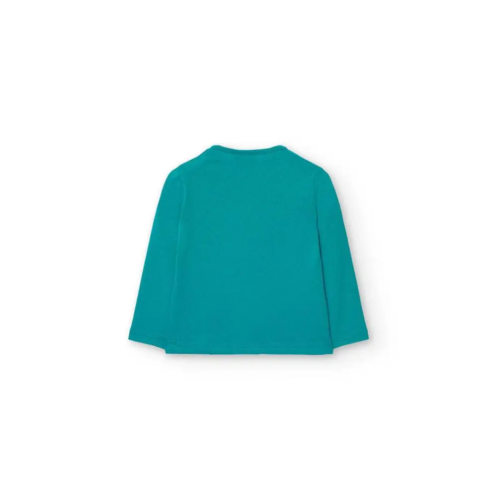Maglietta di cotone turchese per Bimba Boboli 299044tur - OOPS by BabyBimbo 0-16