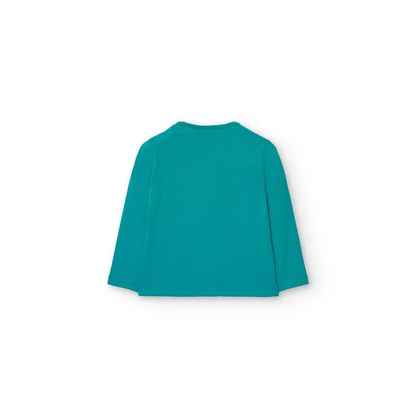 Maglietta di cotone turchese per Bimba Boboli 299044tur - OOPS by BabyBimbo 0-16