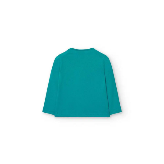 Maglietta di cotone turchese per Bimba Boboli 299044tur - OOPS by BabyBimbo 0-16