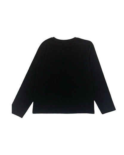 Maglietta Freddy nera manica lunga bambina, design semplice con maniche lunghe per comfort quotidiano