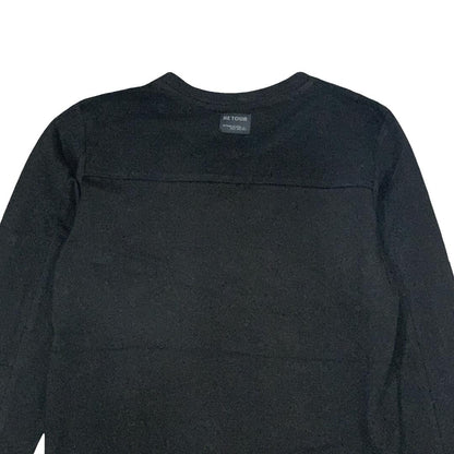 Felpa Retour nera con design semplice, ideale per abbigliamento casual, maglietta girocollo nera ragazzo