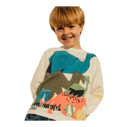 Maglietta manica Lunga per Bambino da 12mesi a 8anni Boboli 301026 - maglietta