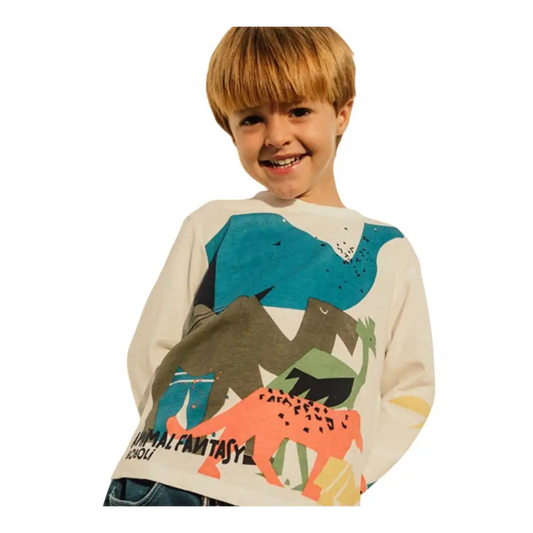 Maglietta manica Lunga per Bambino da 12mesi a 8anni Boboli 301026 - maglietta