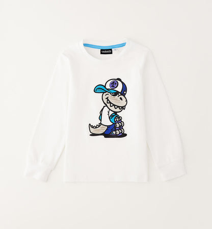 Maglia Girocollo Bambino con Stampa Dinosauro Sarabanda - OOPS by BabyBimbo 0-16