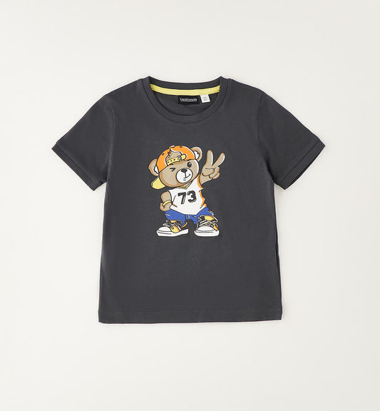 T-Shirt Bambino - in Cotone con Stampa Orso Sarabanda