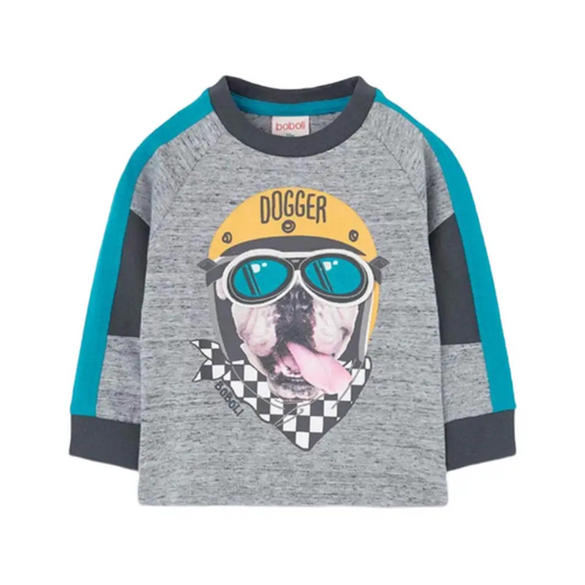 Maglietta simpatica grigia per Bambino da 18mesi a 8anni Boboli 319081 - OOPS by BabyBimbo 0-16