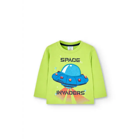 Maglietta , Maglietta verde  "Space" per bambino 18mesi-8nni Boboli 347093 - BabyBimbo 0-16, abbigliamento bambini