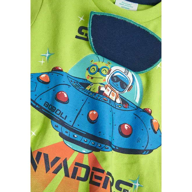Maglietta , Maglietta verde  "Space" per bambino 18mesi-8nni Boboli 347093 - BabyBimbo 0-16, abbigliamento bambini