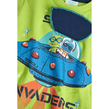 Maglietta , Maglietta verde  "Space" per bambino 18mesi-8nni Boboli 347093 - BabyBimbo 0-16, abbigliamento bambini