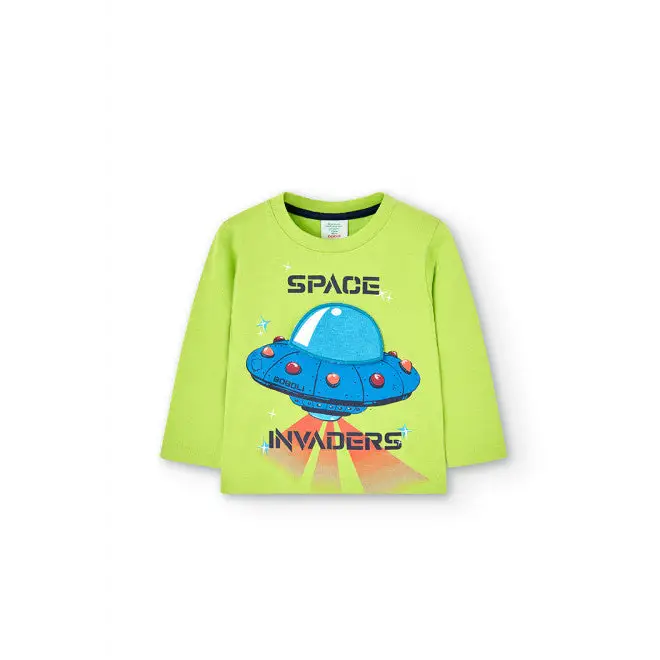 Maglietta , Maglietta verde  "Space" per bambino 18mesi-8nni Boboli 347093 - BabyBimbo 0-16, abbigliamento bambini