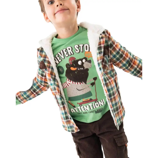 Maglietta verde stampata per Bambino da 18mesi a 8anni Boboli 3439061 - OOPS by BabyBimbo 0-16
