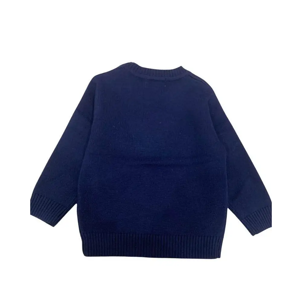 Maglione girocolla blu per neonato da 6mesi a 24mesi Y-Clù BYN10714 - OOPS by BabyBimbo 0-16