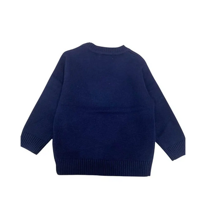 Maglione girocolla blu per neonato da 6mesi a 24mesi Y-Clù BYN10714 - OOPS by BabyBimbo 0-16