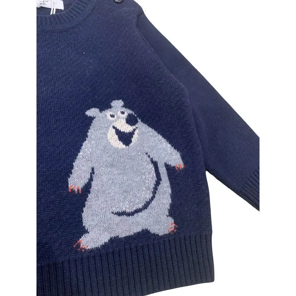 Maglione girocolla blu per neonato da 6mesi a 24mesi Y-Clù BYN10714 - OOPS by BabyBimbo 0-16