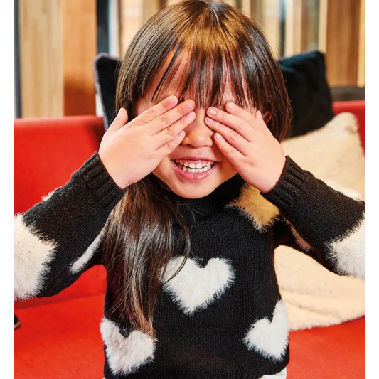Maglione nero/bianco per bambina da 12 mesi a 8 anni Sarabanda 0A202 - OOPS by BabyBimbo 0-16