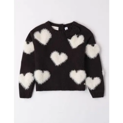 Maglione nero/bianco per bambina da 12 mesi a 8 anni Sarabanda 0A202 - OOPS by BabyBimbo 0-16