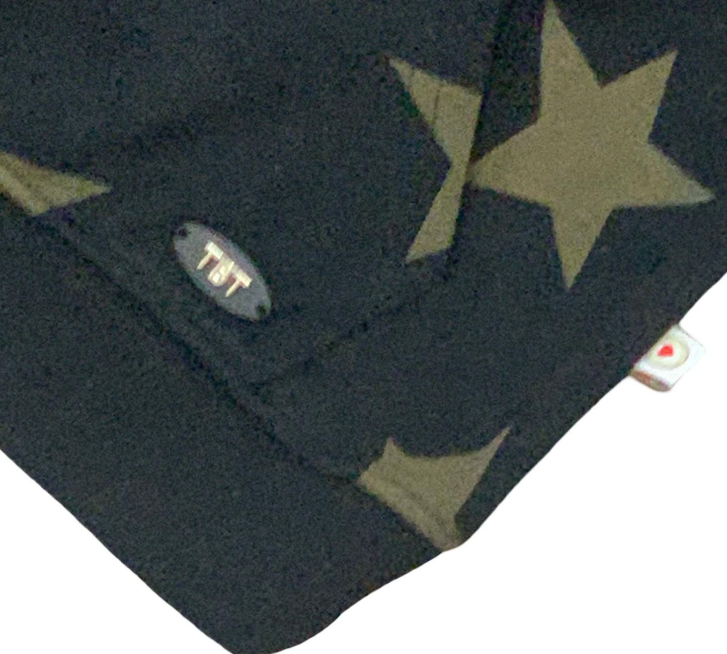 Maxifelpa oversize bambino stelle in cotone con design a stelle verdi su sfondo scuro