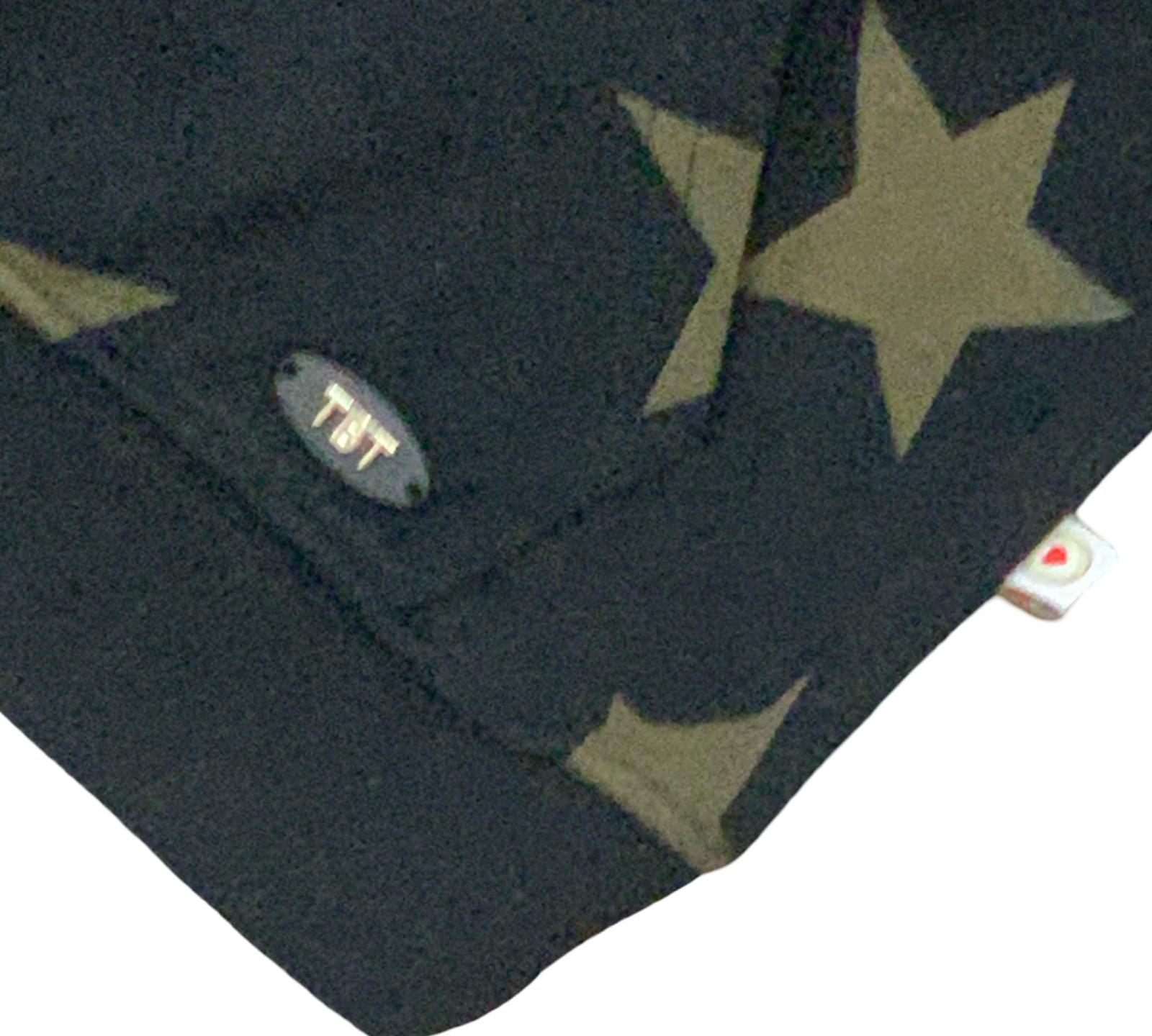 Maxifelpa oversize bambino stelle in cotone con design a stelle verdi su sfondo scuro
