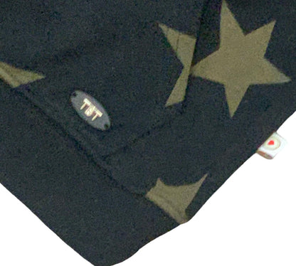 Maxifelpa oversize bambino stelle in cotone con design a stelle verdi su sfondo scuro