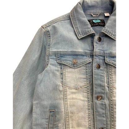 Sarabanda giacca jeans bambino 7 anni in denim chiaro con bottoni in metallo e tasche sul petto