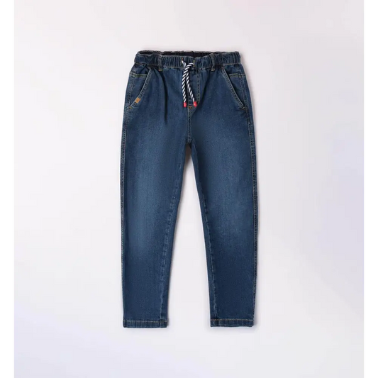 Sarabanda pantaloni denim per bambino jeans ragazzo con coulisse vita elasticizzata tasche e gamba affusolata