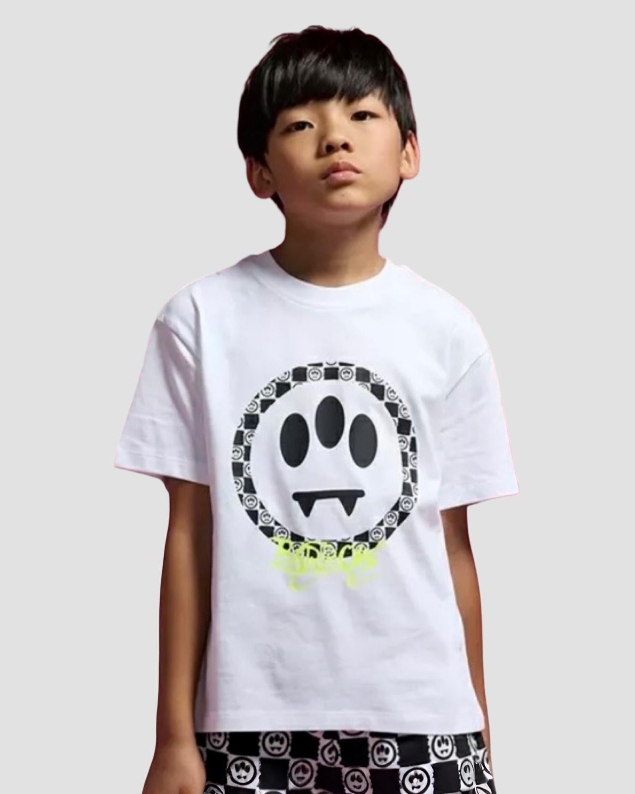 T-Shirt Oversize Ragazzo Bianco Nero con Stampa - BARROW - OOPS by BabyBimbo 0-16