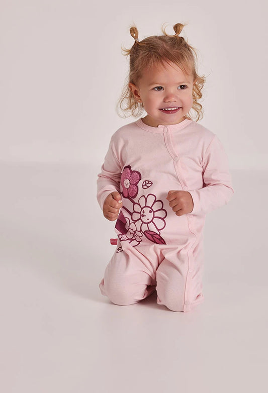 Pagliaccetto Neonata Rosa in Cotone con Fiori – BOBOLI - OOPS by BabyBimbo 0-16