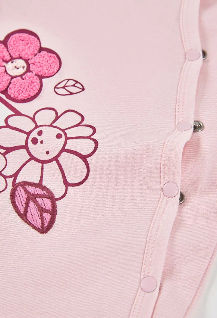 Pagliaccetto Neonata Rosa in Cotone con Fiori – BOBOLI - OOPS by BabyBimbo 0-16