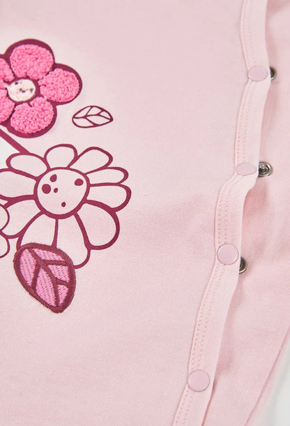 Pagliaccetto Neonata Rosa in Cotone con Fiori – BOBOLI - OOPS by BabyBimbo 0-16