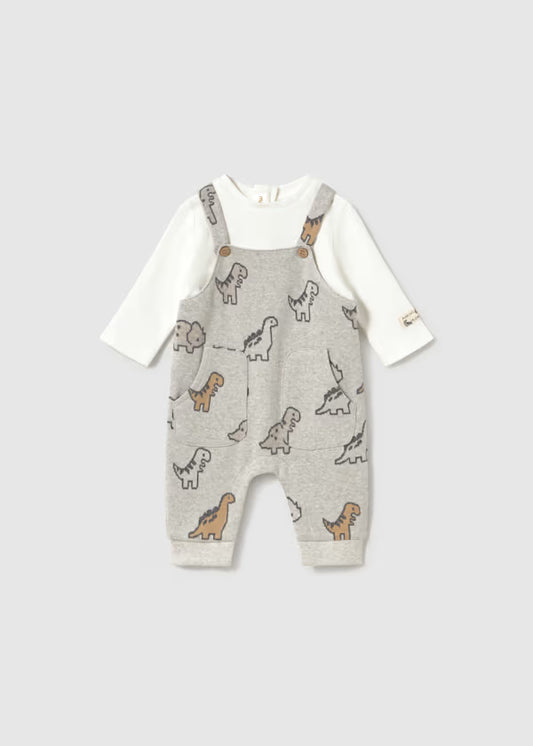 Pagliaccetto Salopette Neonato con Stampa Dinosauri - OOPS by BabyBimbo 0-16